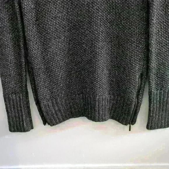 CALVIN KLEIN | Black/Grey Metallic Knitted Long  Sleeve Side Zipper Swea… - Picture 2 of 5